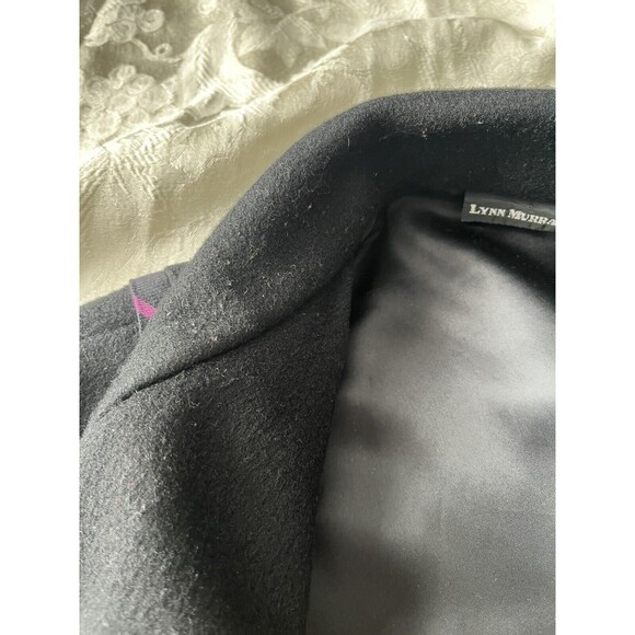 80s 90s Lynn Murray Wool Geometric Colorful Collared Button Front Coat Size S - Picture 8 of 12